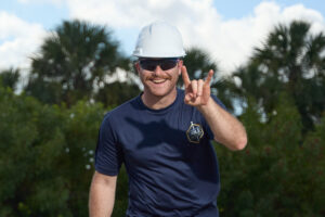Pole Installers LLC owner on a pole-setting job site